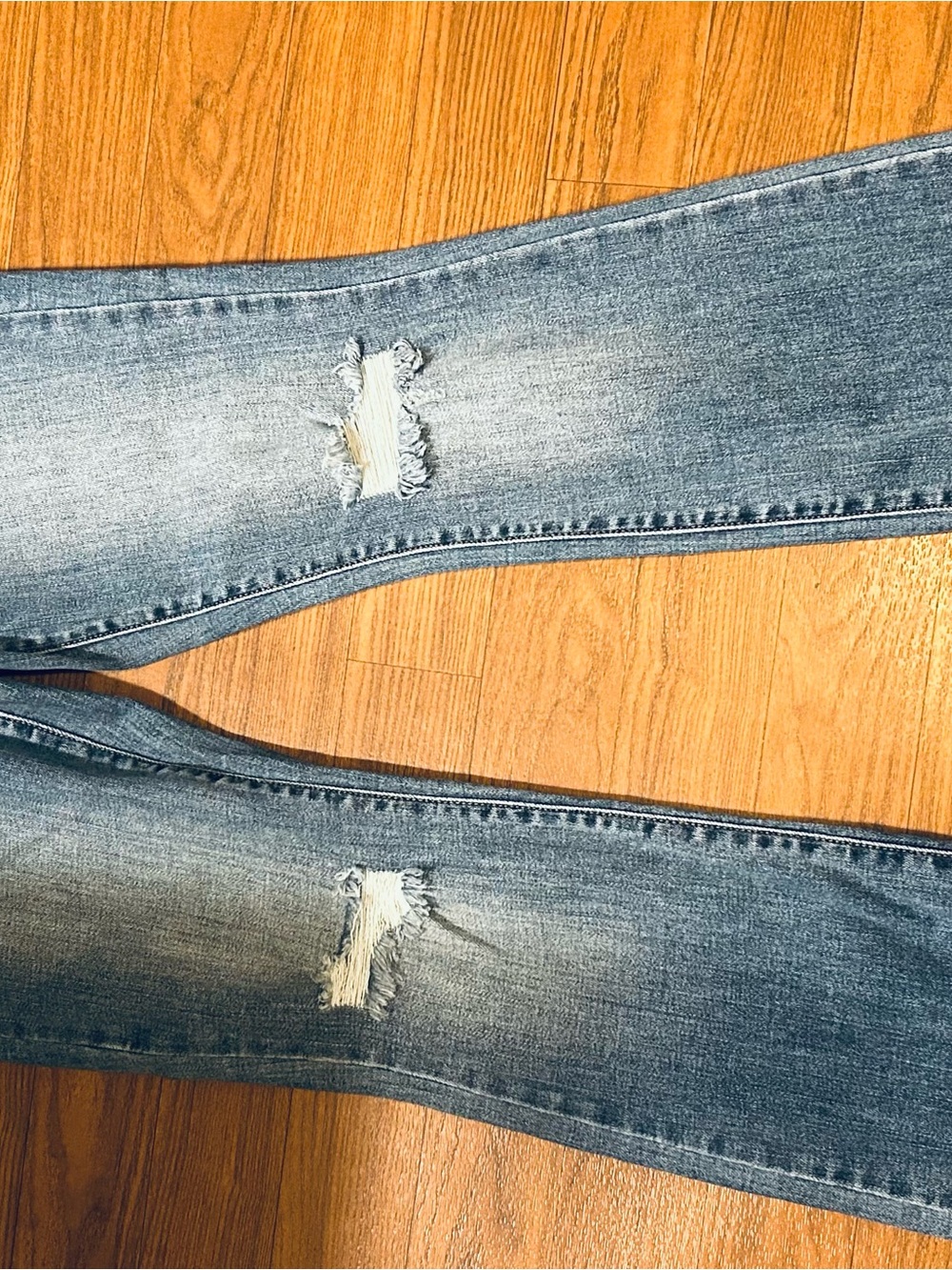 Judy Blue Light Blue Distressed Boot Cut Jeans